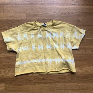 Forever 21 Yellow Tie Dye Crop Top